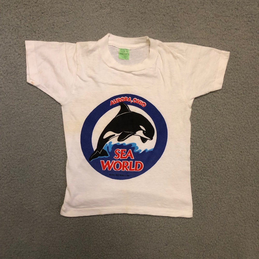 Vintage 1978 Sea World Aurora Ohio Shamu T-Shirt Kids 4T/4-5 Tropix Togs White